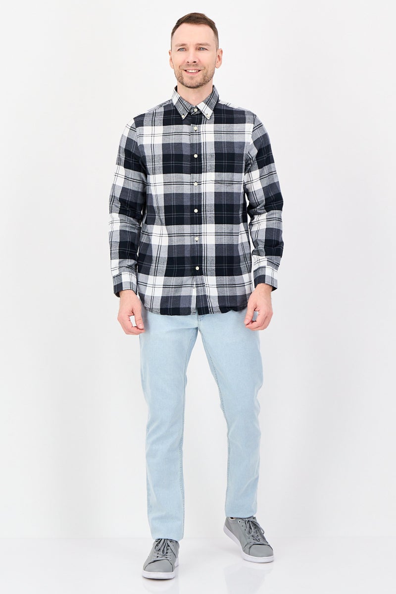 Chaps Men Regular Fit Long Sleeve Plaid Casual Shirt, Multicolor - Image 3